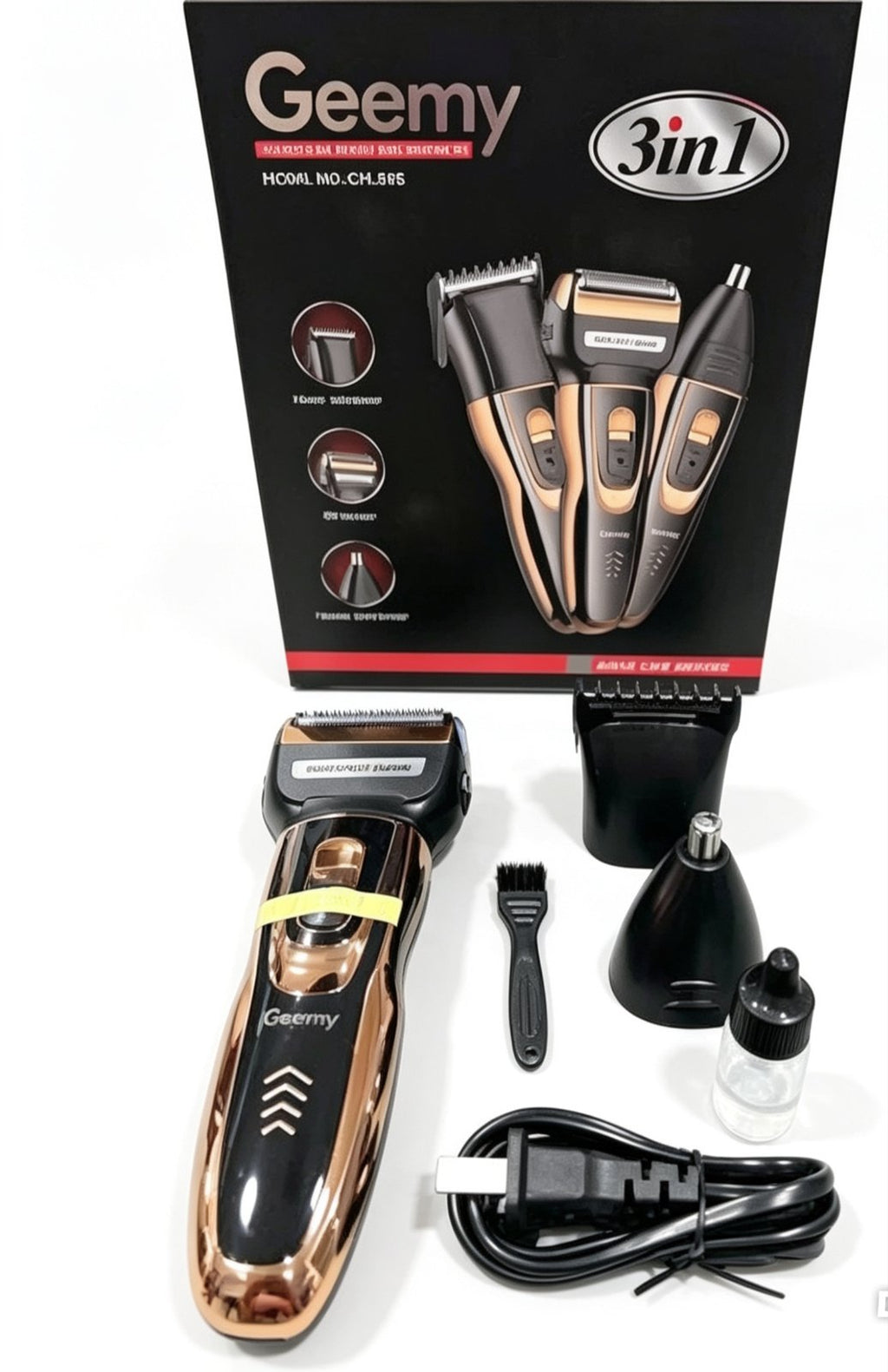 Kit Afeitadora Eléctrica 3 en 1 Geemy Recargable