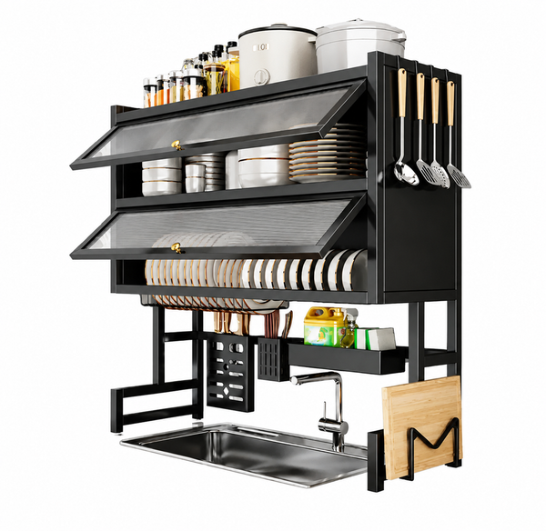 Escurridor Gabinete Doble Con Tapa Organizador