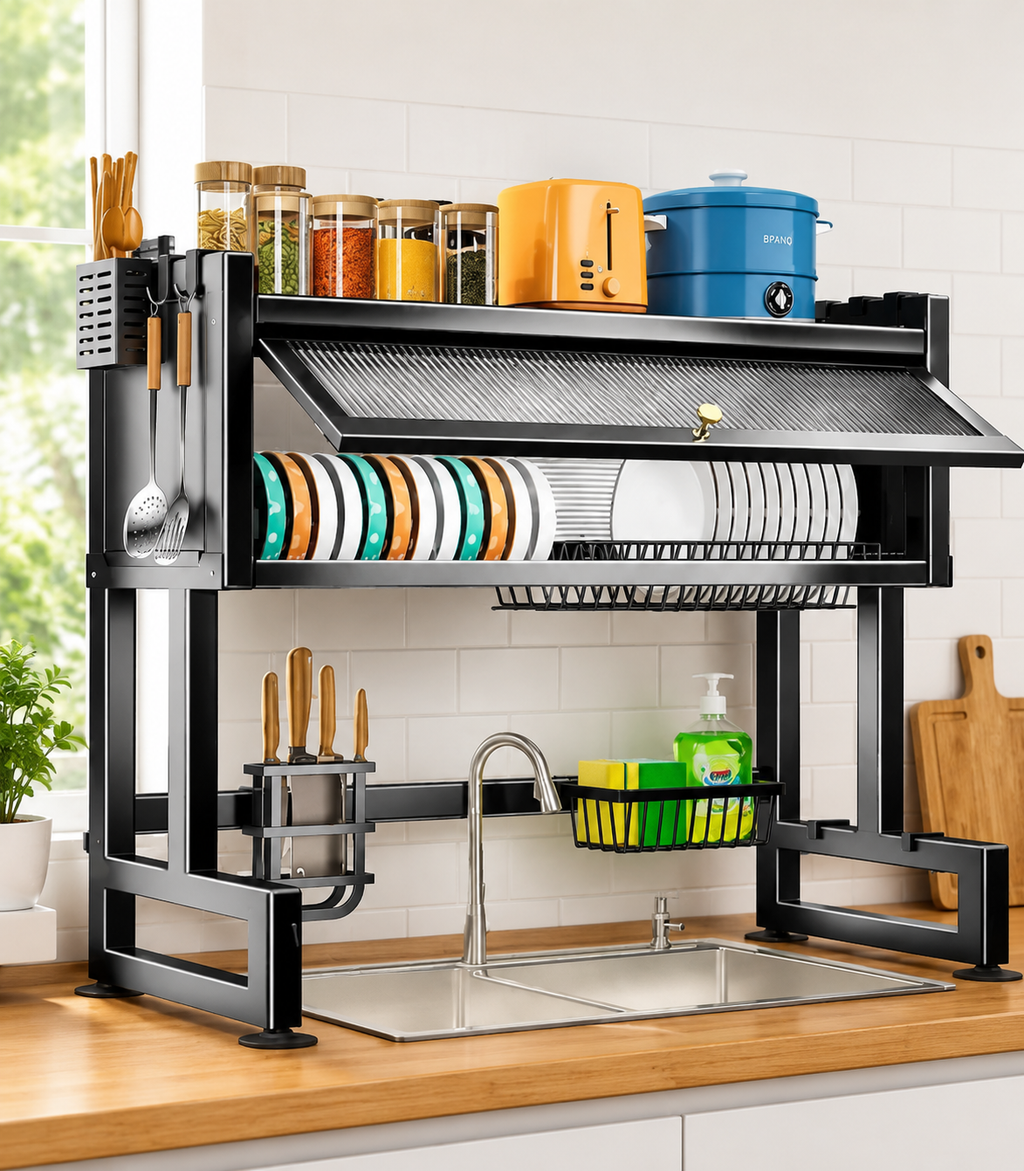 Escurridor De Platos Grande Con Puerta Sobre Fregadero