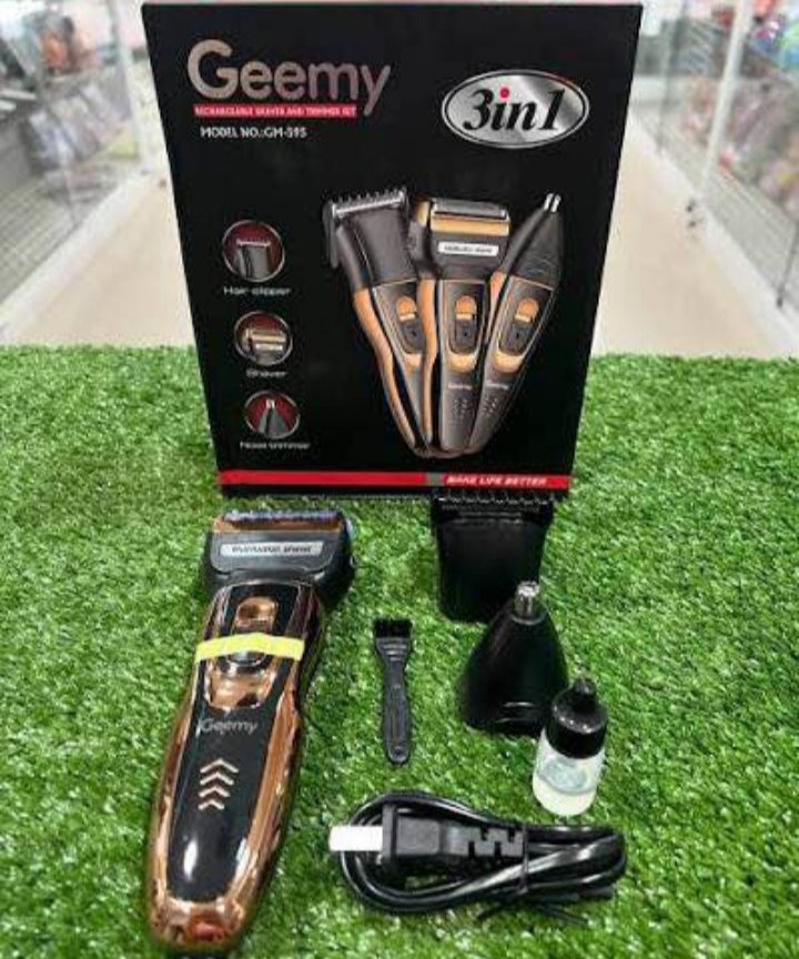 Kit Afeitadora Eléctrica 3 en 1 Geemy Recargable